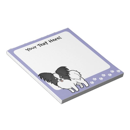 Cartoon Papillon Notitieblok (Schuin)