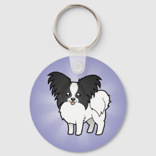 Cartoon Papillon Sleutelhanger