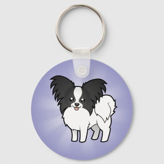 Cartoon Papillon Sleutelhanger (Voorkant)