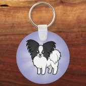 Cartoon Papillon Sleutelhanger (Voorkant)