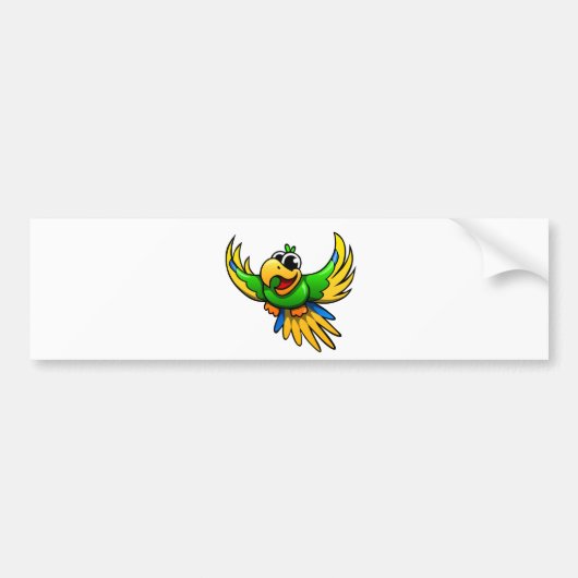 Cartoon Parrot Bumpersticker (Voorkant)