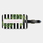 Cartoon Parrot, palmbladeren - gepersonaliseerd Bagagelabel (Achterkant horizontaal)
