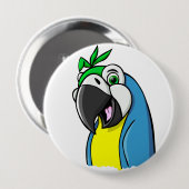Cartoon Parrot Ronde Button 4,0 Cm (Voorkant /achterkant)