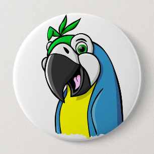 Cartoon Parrot Ronde Button 4,0 Cm