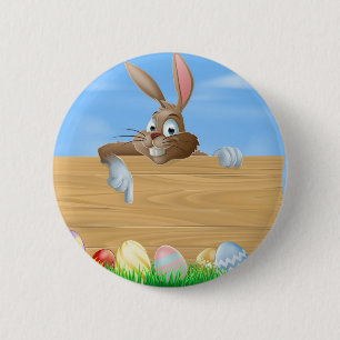 Cartoon Pasen wijst naar Ronde Button 5,7 Cm