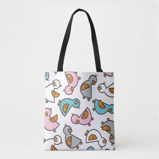 Cartoon Pastel Schattige Baby Eenden Whimsical Tote Bag (Voorkant)
