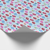 Cartoon patch badges: pop art. cadeaupapier (Hoek)