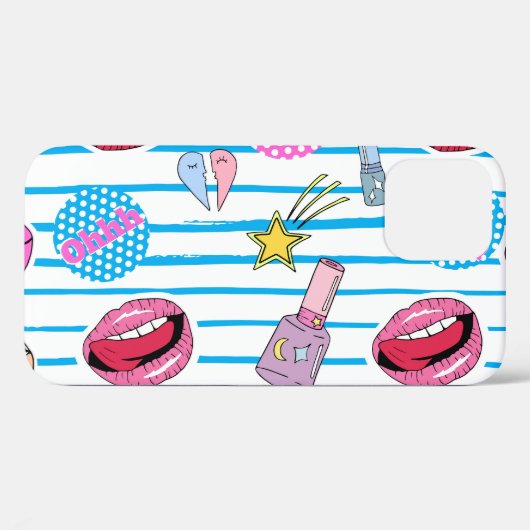 Cartoon patch badges: pop art. Case-Mate iPhone case (Achterkant (horizontaal))