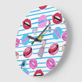 Cartoon patch badges: pop art. grote klok (Hoek)