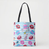 Cartoon patch badges: pop art. tote bag (Voorkant)