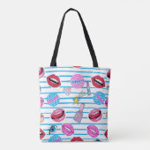 Cartoon patch badges: pop art. tote bag (Achterkant)