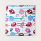 Cartoon patch badges: pop art. wandkleed (Voorkant)