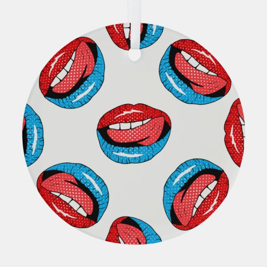 Cartoon Patch Badges: Retro Pop Glas Ornament (Achterkant)