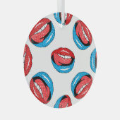 Cartoon Patch Badges: Retro Pop Glas Ornament (Voorkant Rechts)