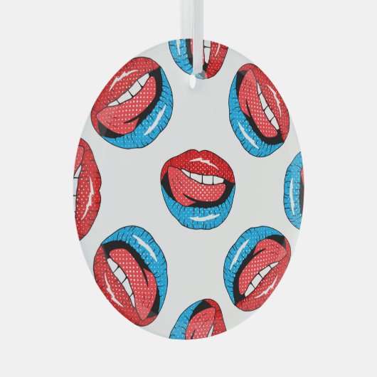 Cartoon Patch Badges: Retro Pop Glas Ornament (Voorkant Rechts)