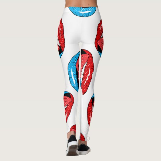 Cartoon Patch Badges: Retro Pop Leggings (Achterkant)