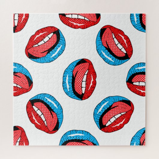 Cartoon Patch Badges: Retro Pop Legpuzzel (Horizontaal)