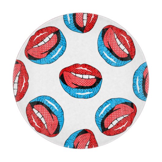 Cartoon Patch Badges: Retro Pop Snijplank (Voorkant)