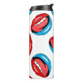 Cartoon Patch Badges: Retro Pop Thermosbeker (Gedraaid links)