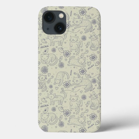 Cartoon patroon met grappige katten Case-Mate iPhone case (Achterkant)
