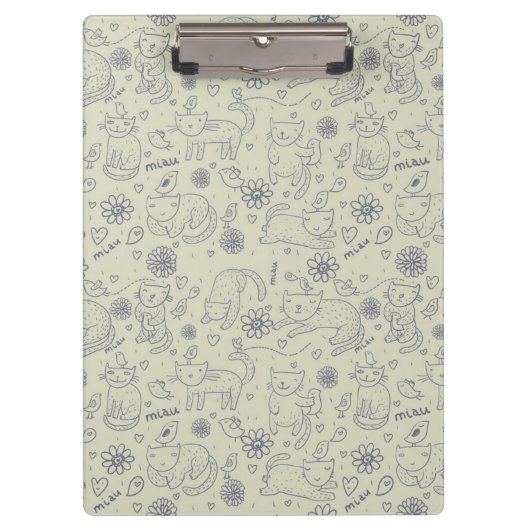 Cartoon patroon met grappige katten klembord (Voorkant)