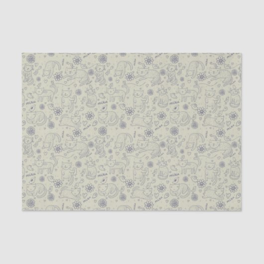 Cartoon patroon met grappige katten tissuepapier (Voorkant)