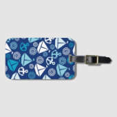 Cartoon Patroon met zeilboten Bagagelabel (Voorkant (horizontaal))