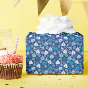 Cartoon Patroon met zeilboten Cadeaupapier