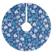 Cartoon Patroon met zeilboten Kerstboom Rok (Voorkant)