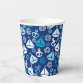 Cartoon Patroon met zeilboten Papieren Bekers (Achterkant)