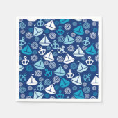 Cartoon Patroon met zeilboten Servet (Voorkant)