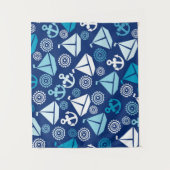 Cartoon Patroon met zeilboten Wandkleed (Voorkant)