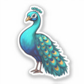 Cartoon pauw illustratie sticker (Voorkant)