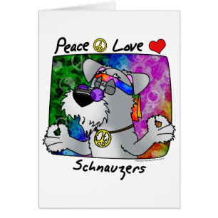 Cartoon Peace Love Schnauzer