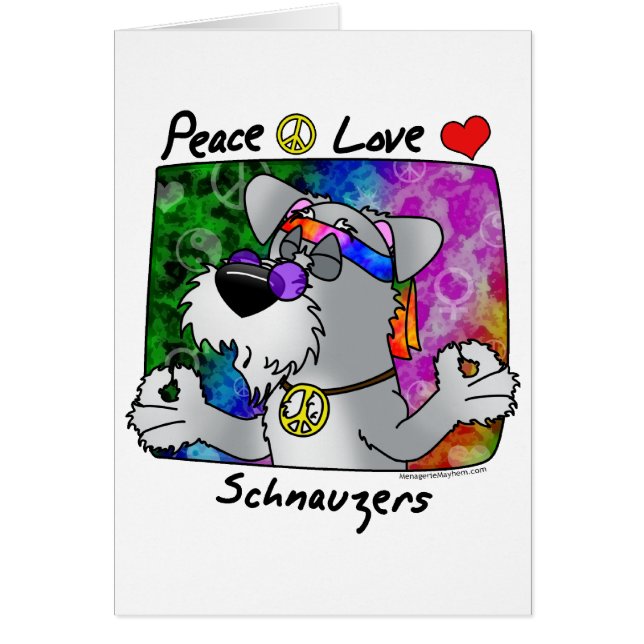Cartoon Peace Love Schnauzer (Voorkant)
