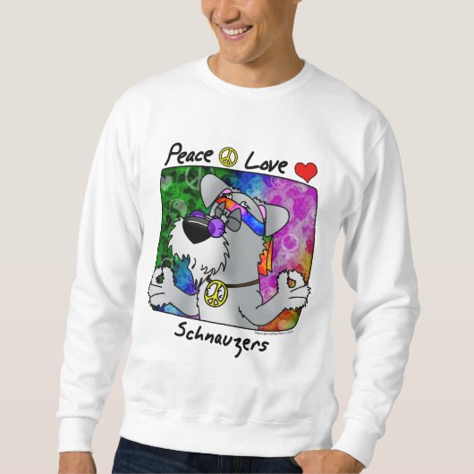 Cartoon Peace Love Schnauzer Trui (Voorkant)
