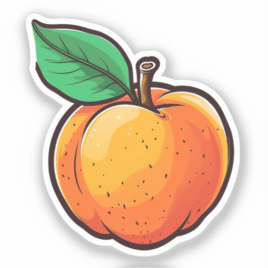 Cartoon peach sticker (Voorkant)