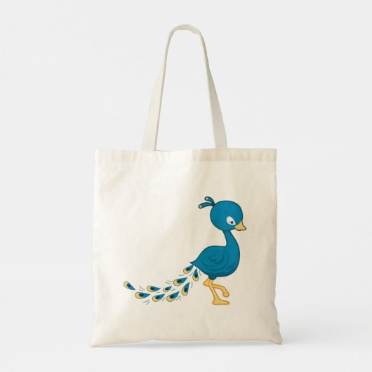 Cartoon Peacock Tote Bag (Achterkant)