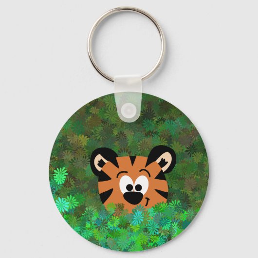 Cartoon Peeking Baby Tiger Rahul Sleutelhanger (Voorkant)