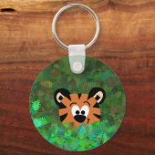 Cartoon Peeking Baby Tiger Rahul Sleutelhanger (Voorkant)