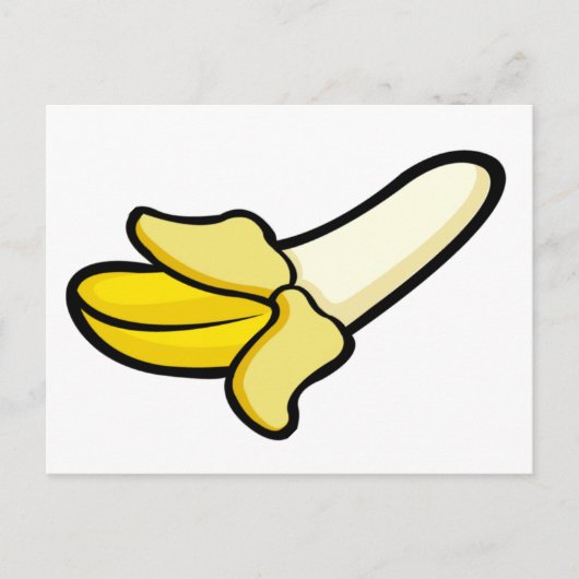 Cartoon Peeled Banana Fruit Briefkaart (Voorkant)