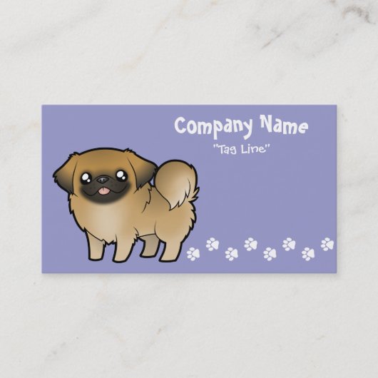 Cartoon Pekeingese (gesneden puppy) Visitekaartje (Voorkant)