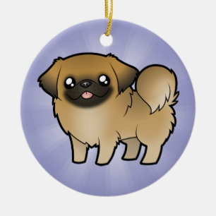 Cartoon Pekeingese (puppy cut) Keramisch Ornament