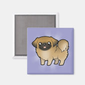 Cartoon Pekeingese (puppy cut) Magneet (Voorkant / Achterkant)
