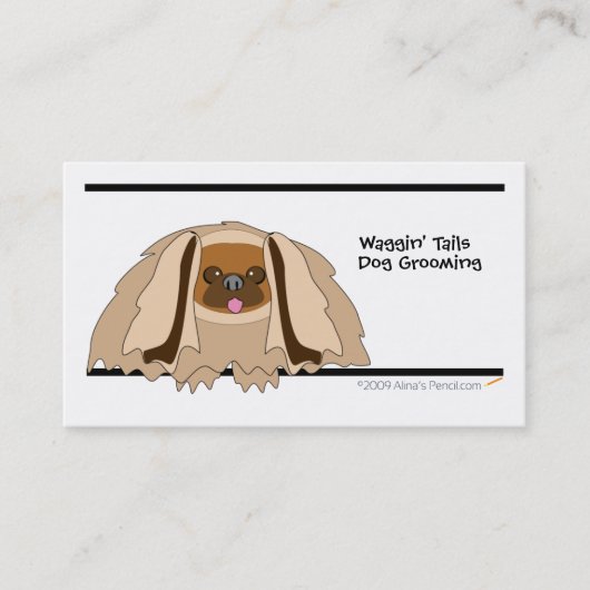 Cartoon Pekingese Dog Business Card Template Visitekaartje (Voorkant)