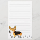 Cartoon Pembroke Welsh Corgi Briefpapier (Voorkant)