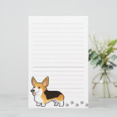 Cartoon Pembroke Welsh Corgi Briefpapier (Staand voorkant)
