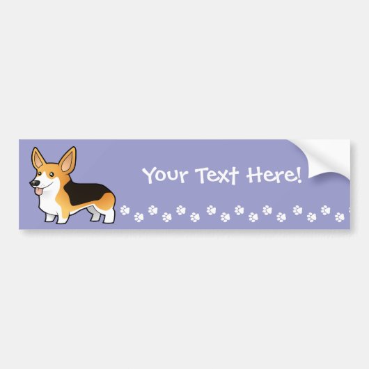 Cartoon Pembroke Welsh Corgi Bumpersticker (Voorkant)