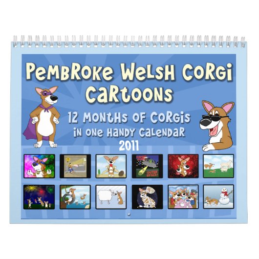 Cartoon Pembroke Welsh Corgi Calendar #2 (2011) Kalender (Hoes)