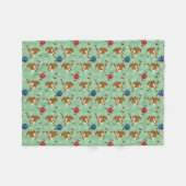 Cartoon Pembroke Welsh Corgi Fleece Deken (Voorkant (Horizontaal))